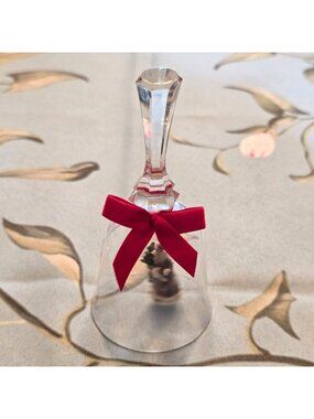 Vintage Christmas Glass Handbell Ornament Miniature Santa Claus Inside JH8012